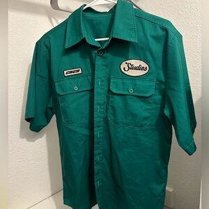 Green Short Sleeve Men's Shirt